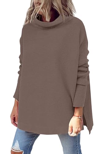 LILLUSORY Women's Mock Turtleneck Sweaters Oversized Long Sleeve